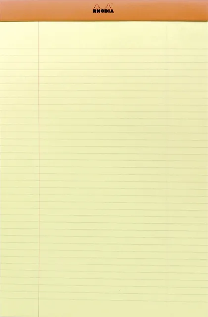 Schrijfblok Rhodia A4 lijn 80vel 80gr geel