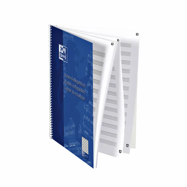 Collegeblk Oxf A4+ muziek 4gaats 100pag 80gr blauw