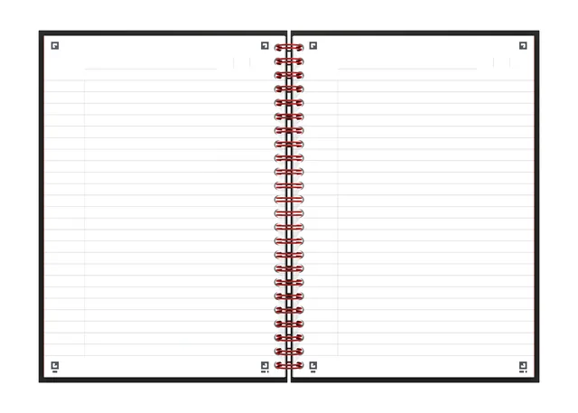Spiraalblok Oxf Black en Red A5 lijn 140pag 80gr