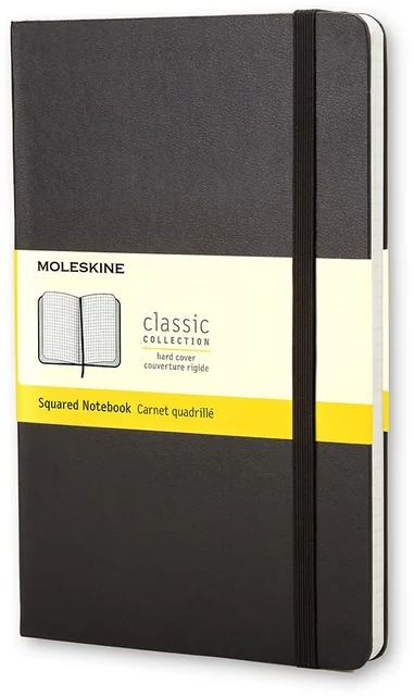 Notitieboek Moleskine large 130x210 ruit 5x5 hc zw