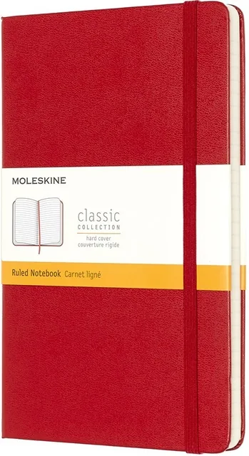 Notitieboek Moleskine large 130x210mm lijn hc rood