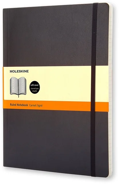 Notitieboek Moleskine XL 190x250mm lijn sc zwart
