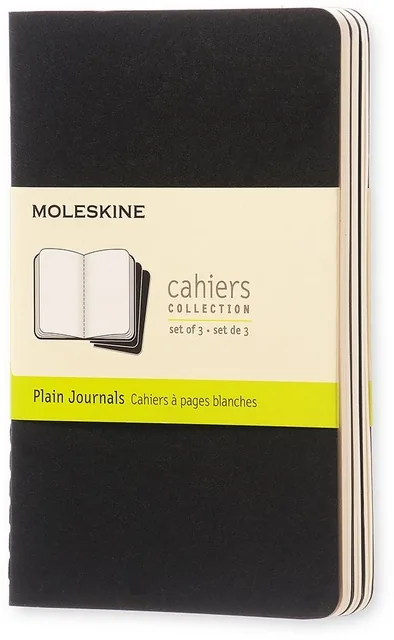 Schrift Moleskine 90x140mm blc 240pag zwart 3st