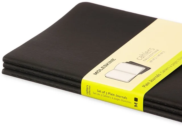 Schrift Moleskine 130x210mm blc 160pag zwart 3st