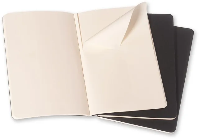 Schrift Moleskine 130x210mm blc 160pag zwart 3st