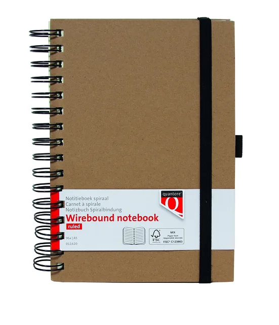 Notitieboek Quantore A5 sp lijn 192blz 80gr kraft