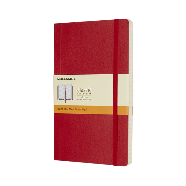 Notitieboek Moleskine L 130x210mm lijn sc scarl rd