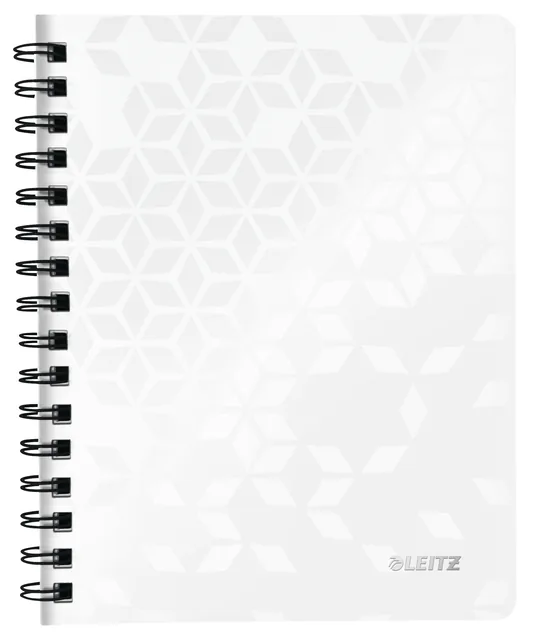 Notitieboek Leitz WOW A5 lijn spiraal PP wit
