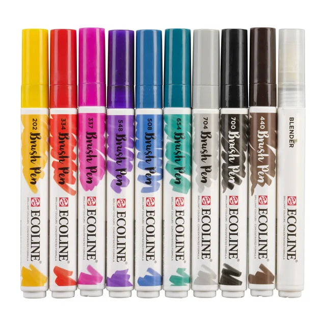 Brushpen Talens Ecoline set 10 stuks handlettering