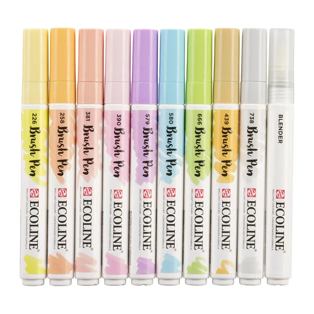Brushpen Talens Ecoline set 10 stuks pastel