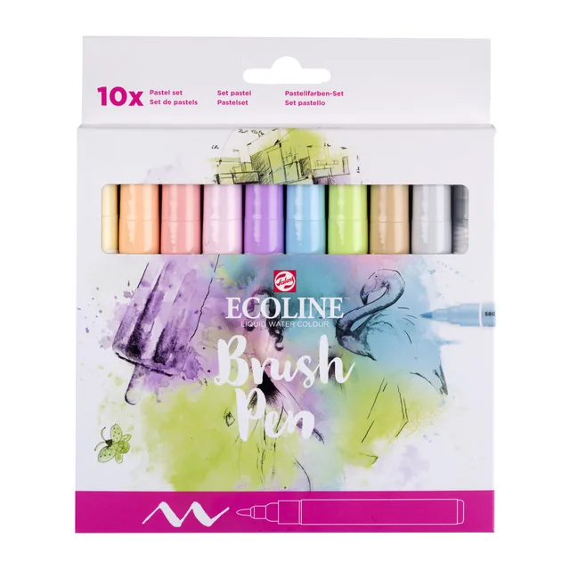 Brushpen Talens Ecoline set 10 stuks pastel