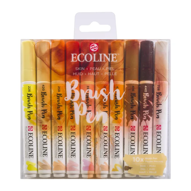 Brushpen Talens Ecoline set 10 stuks huid
