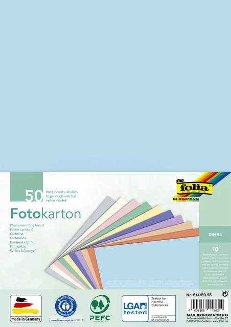 Fotokarton Folia 300gr A4 50vel pastelkleuren