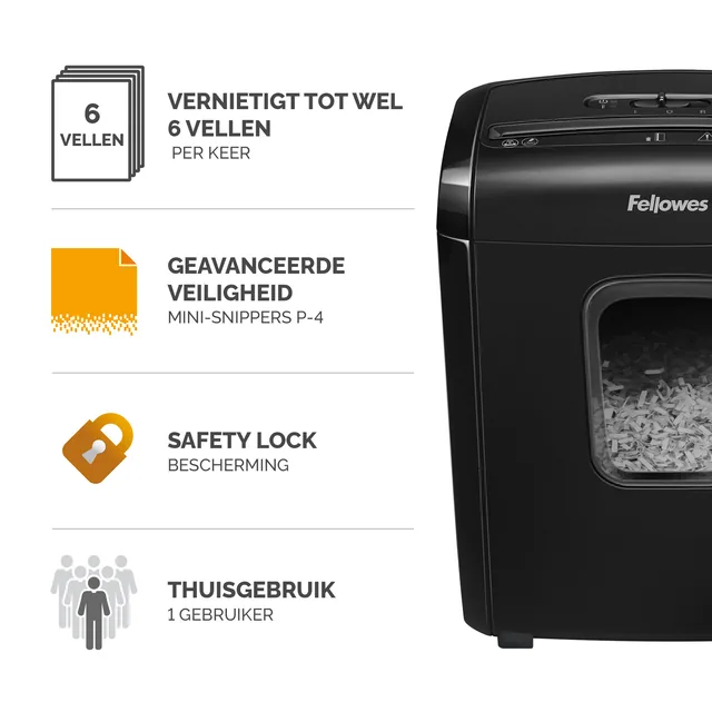 Papiervernietiger Fellowes Powershred 6M 4x12mm