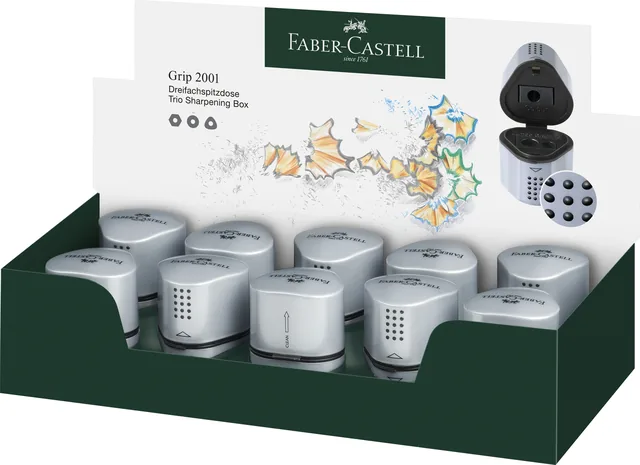 Puntenslijper Faber-Castell trio grip 2001 zilver