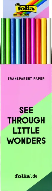 Transparant papier Folia 70x100cm 42gr ass kleuren