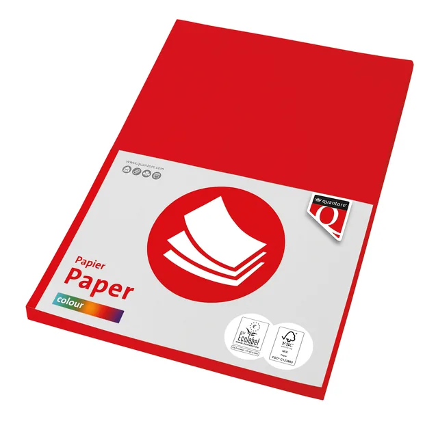Kopieerpapier Quantore Col-100 A4 80gr felrood
