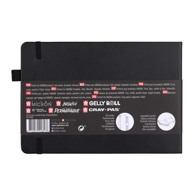 Schetsboek Sakura 80 zwarte vellen 210x148mm zwart