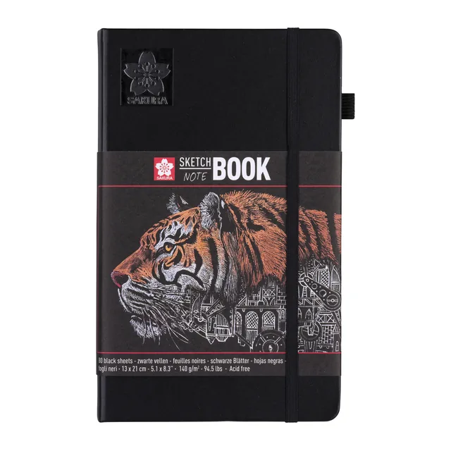 Schetsboek Sakura 80 zwarte vellen 130x210mm zwart