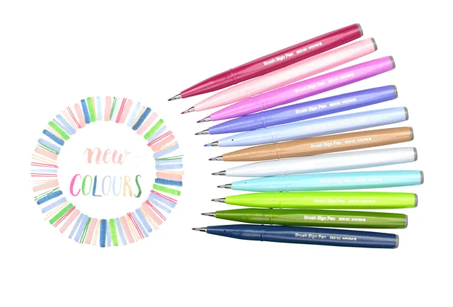 Brushpen Pentel Sign SES15C pastel assorti