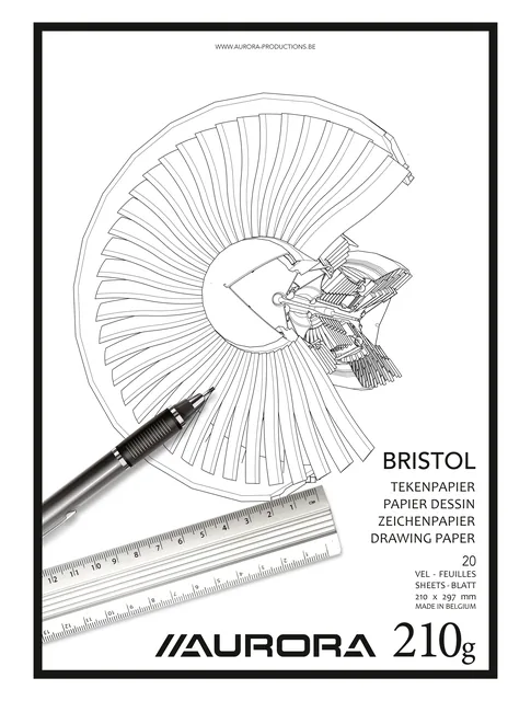 Tekenblok Aurora A4 20 vel 210gr Bristol