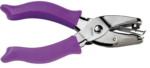 Handpuncher Fiskars M circle met SoftGrip paars
