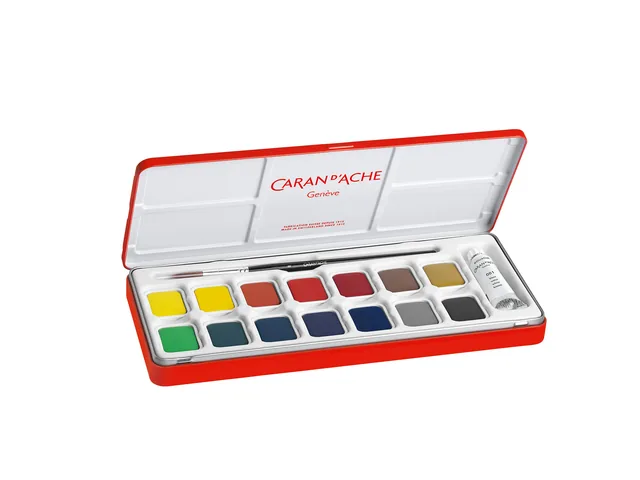 Plakkaatverf Caran d'Ache blik 15 kleuren