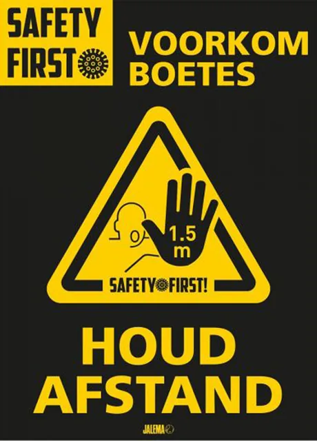Deursticker A4 Djois Houd afstand gl 2st