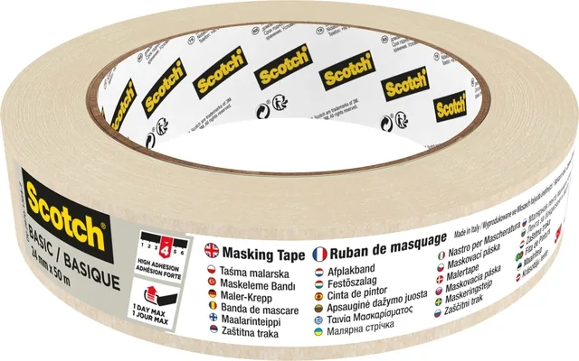Afplaktape Scotch Basic 24mmx50m beige