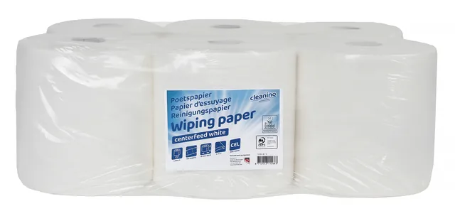 Poetspapier Cleaninq M2 2laags 6x160m wit