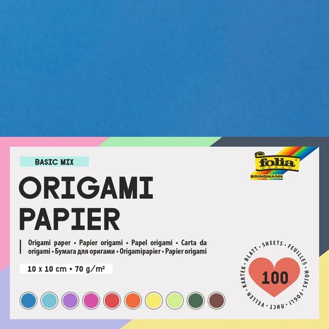 Origami pap Folia 70gr 10x10cm 100 vel assorti kl