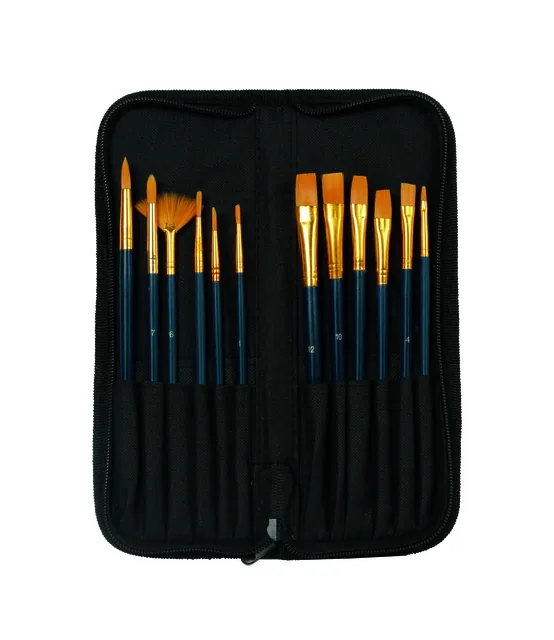 Kwasten set Conda  synthetisch 12 stuks  in etui