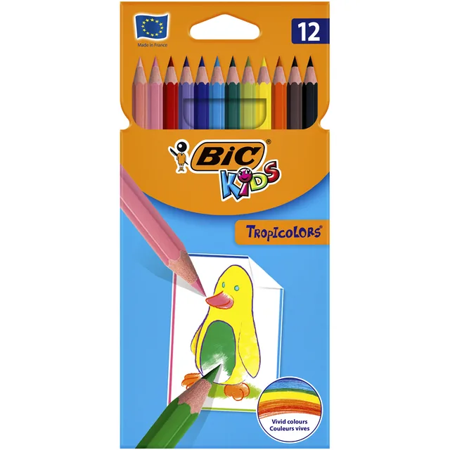 Kleurpotlood BicKids Tropicolors 12st assorti