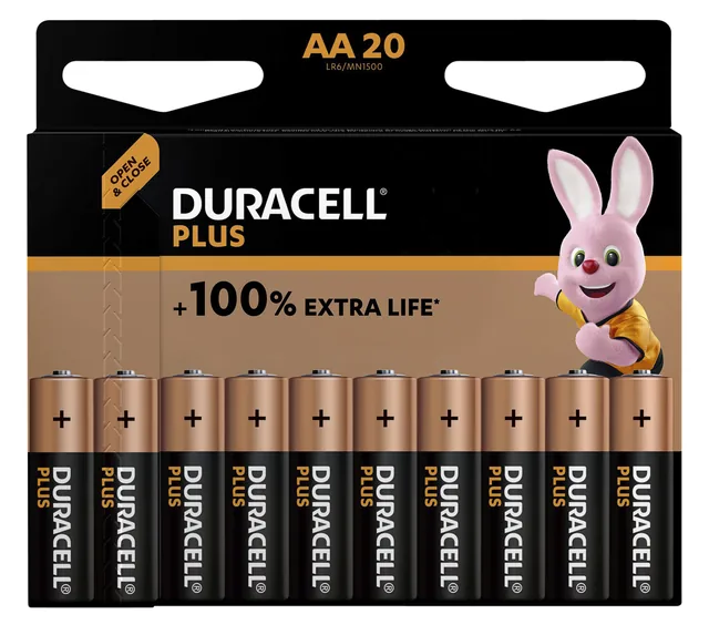 Batterij Duracell Plus power boost 20x AA