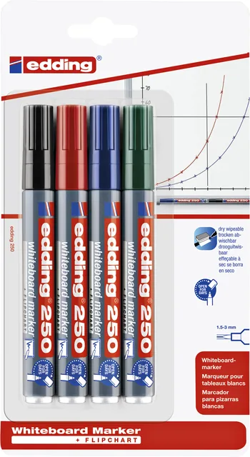 Whiteboardmarker edding 250 rond 1.5-3mm ass