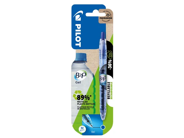 Gelschrijver PILOT Begreen B2P M blauw blister