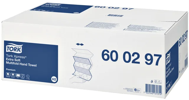 Handdoek Tork H2 Premium 2laags 212x340mm 600297