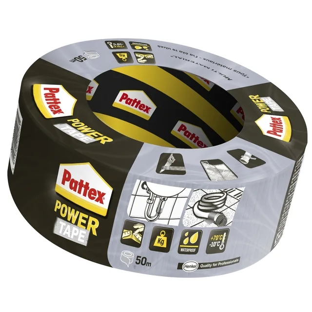 Plakband Pattex 50mmx50m power tape grijs