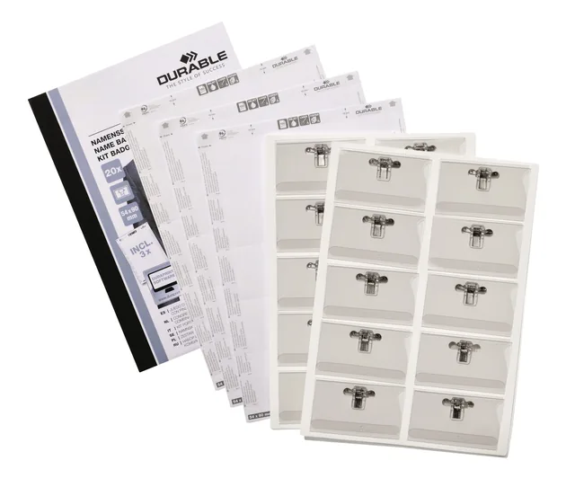 Badge Durable met combiklem 54x90mm set 20st