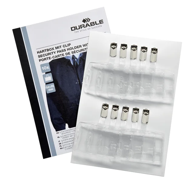 Veiligheidspashdr Durable clip 54x85mm 10st