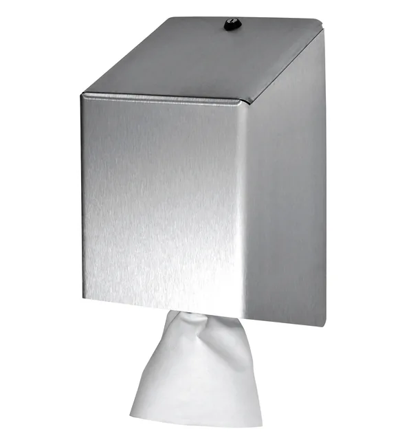 Poetspapierdispenser Euro Products medium zilver