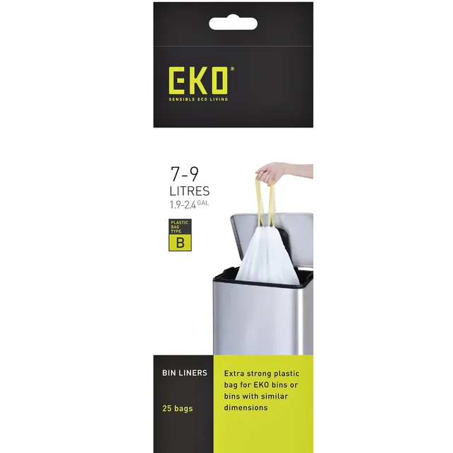 Afvalzak EKO MDPE type B trekb 40x45cm 7-9L wit