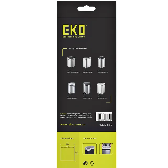 Afvalzak EKO MDPE type B trekb 40x45cm 7-9L wit