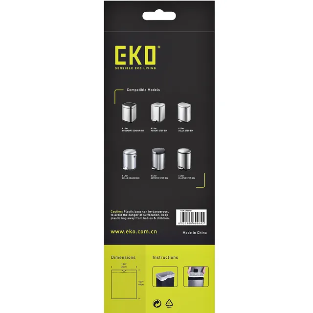 Afvalzak EKO MDPE type A trekb 35x40cm 3-6L wit