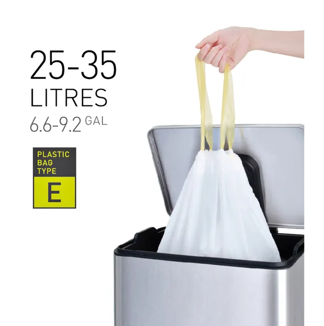 Afvalzak EKO MDPE type E trekb 55x70cm 25-35L wit