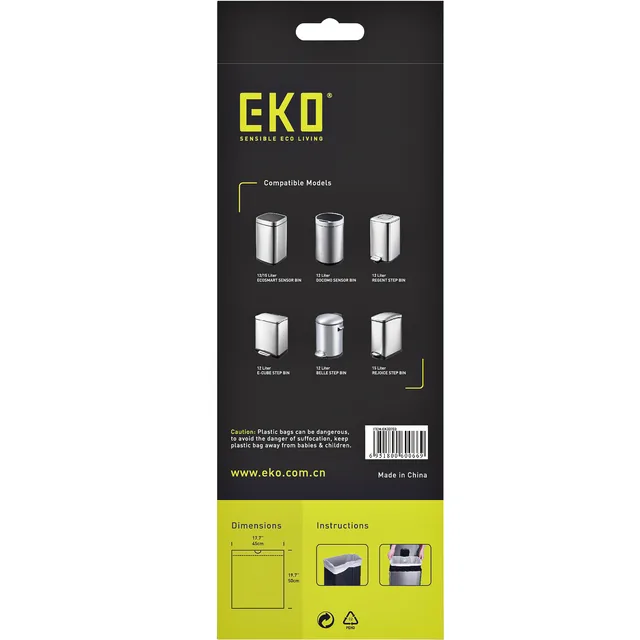 Afvalzak EKO MDPE type C trekb 45x50cm 10-15L wit