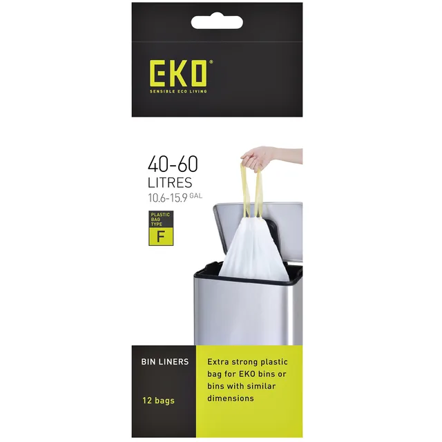 Afvalzak EKO MDPE type F trekb 64x75cm 40-60L wit