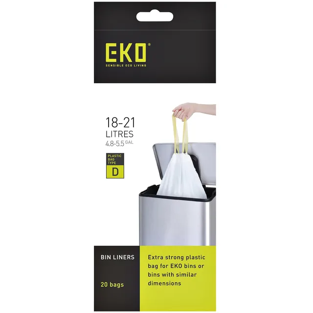 Afvalzak EKO MDPE type D trekb 55x55cm 18-21L wit