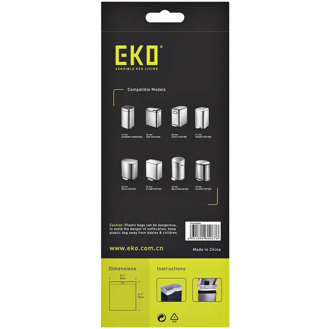 Afvalzak EKO MDPE type D trekb 55x55cm 18-21L wit