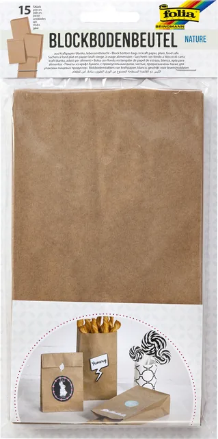 Blokzk Folia 12x6x21 foodsafe kraft set à 15 stuks